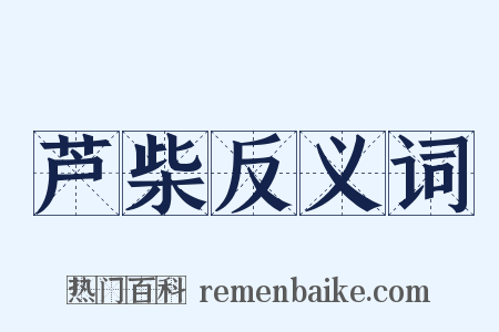 芦柴反义词是什么意思的图片